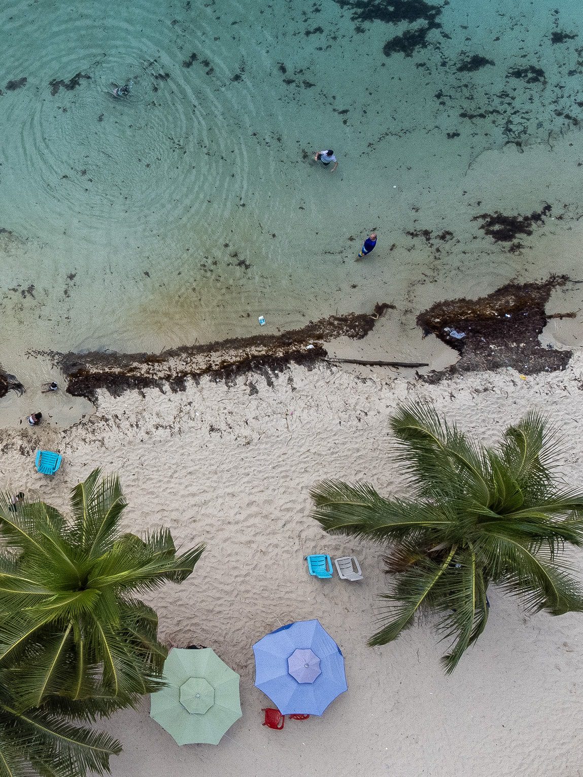 Vue aérienne de Playa Blanca, La Miel au Panama, accessible depuis Sapzurro, Colombie