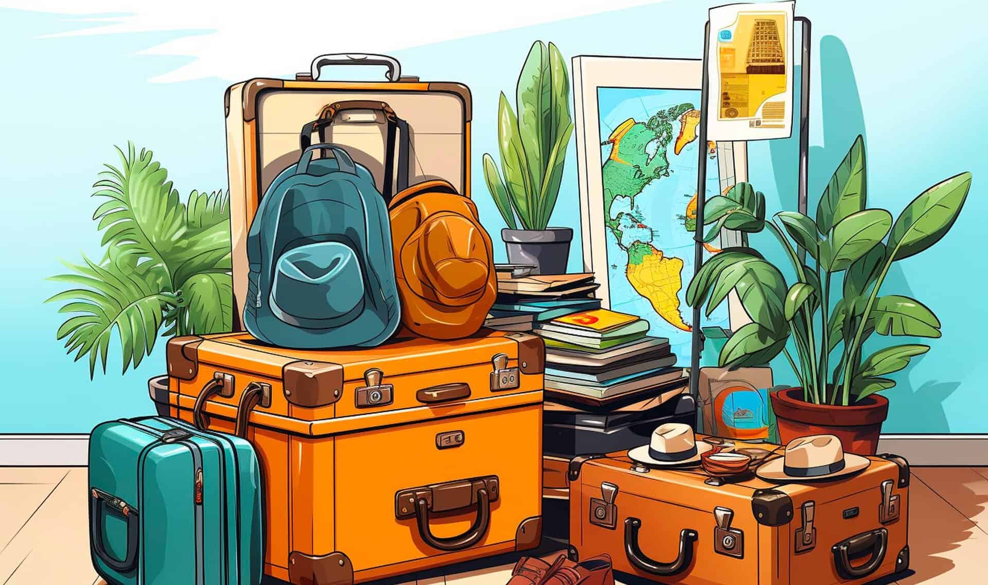 Illustration équipement pour voyager