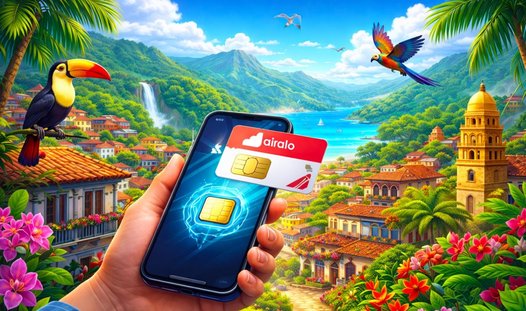 Illustration eSIM Airalo en Colombie