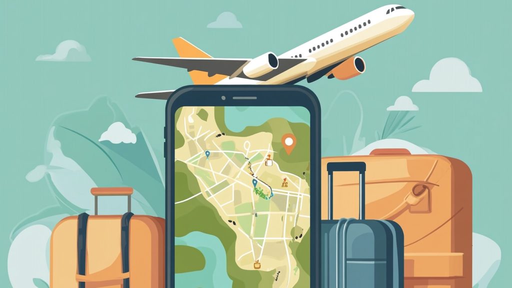 Illustration smartphone voyage