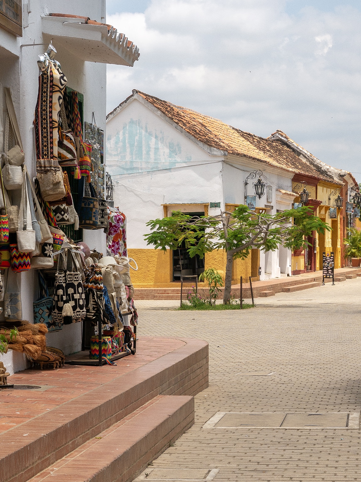 Rue avec maisons colorées, Mompox, Colombie