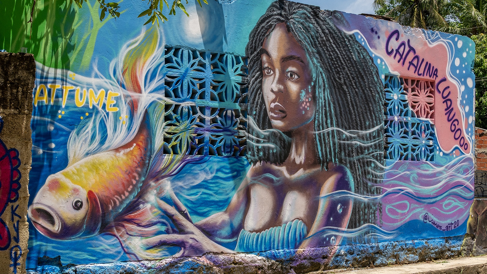 Fresque murale, San Basilio de Palenque, Colombie