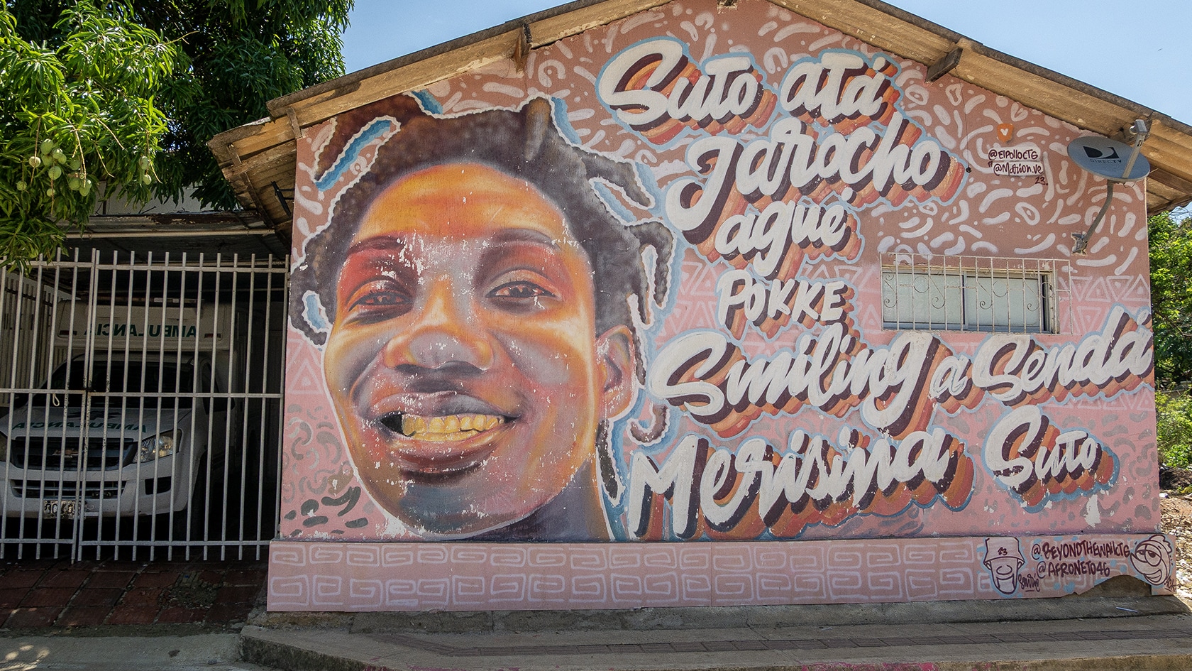 Fresque murale, San Basilio de Palenque, Colombie