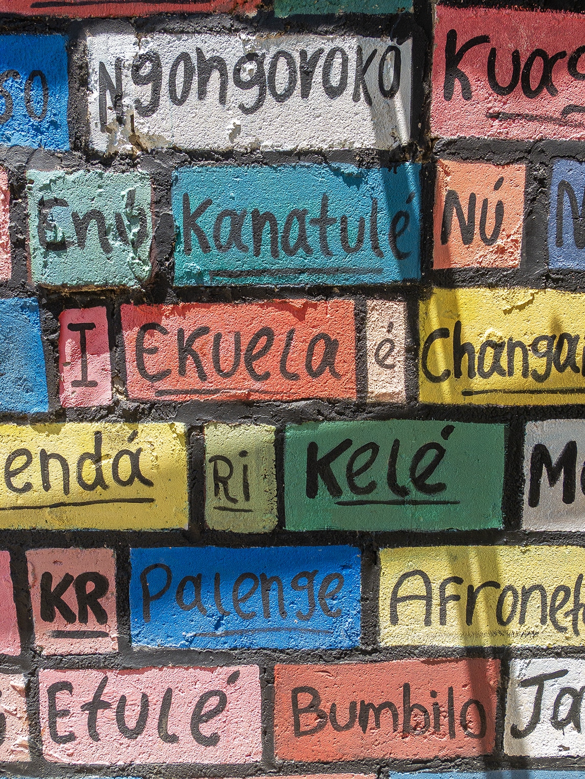 Fresque murale sur la langue palenquera, San Basilio de Palenque, Colombie